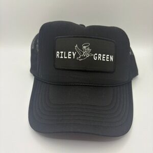 Riley Green Black Mesh Trucker Hat Embroidered Duck Logo One Size
